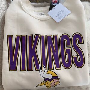 👉 Gameday Couture Minnesota Vikings Ivory Crewneck Sweatshirt NWT (M)
